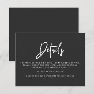 PRIYA Modern Black Mariage Détails Carte