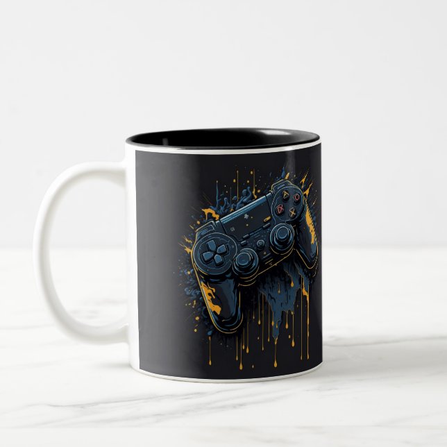 Pro Gamer Controller Splash Art Coffee Mug (Gauche)