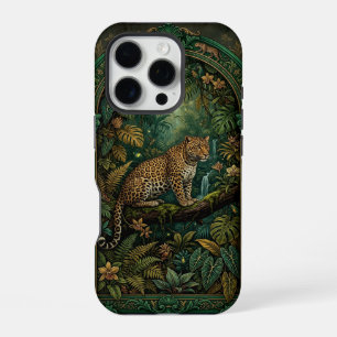 Pro Léopard sur une branche jungle   Coque iPhone 16 P