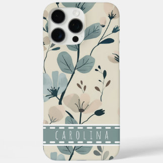 Pro Max Mint Flower iPhone 16 Coque, Coque de nom personna