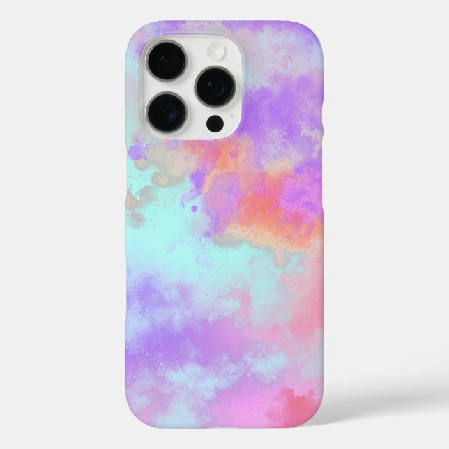 Pro Rainbow Paint Splatter iPhone 16 Coque (Verso)