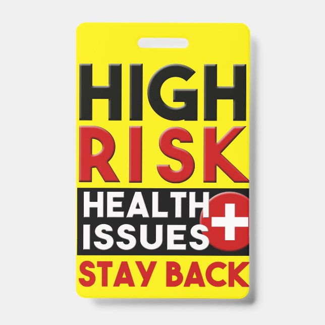 Problèmes de santé à haut risque Badge de sensibil (Avant)