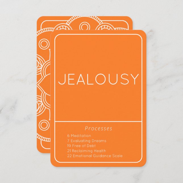 Processus d'émotion LOA Jealousy Carte orange (Devant / Derrière)