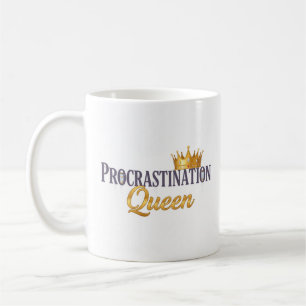 Procrastination Queen Mug - Couronne Or & Hourglas