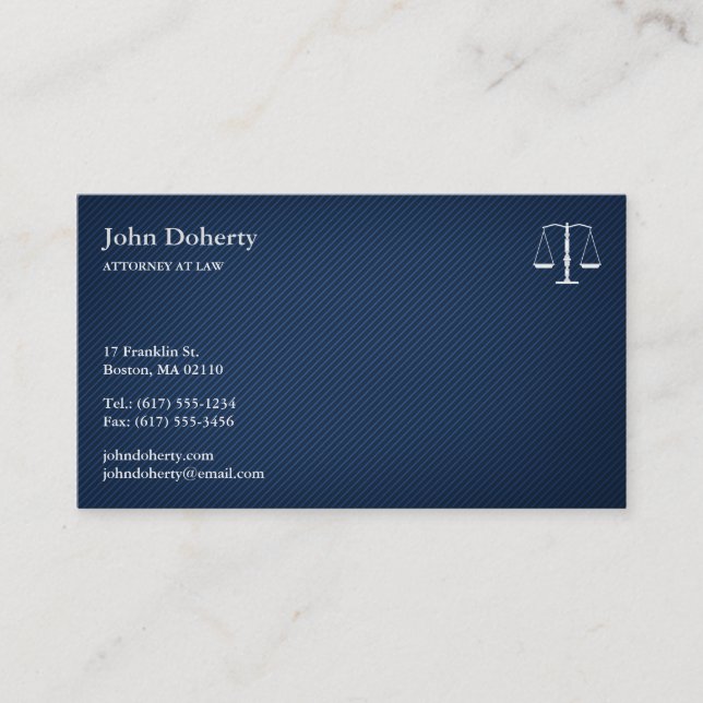 PROCUREUR DE DROIT - Élégant Carte de visite bleu (Devant)