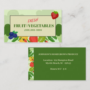 Produire Carte de visite de fruits et légumes