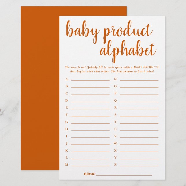 Produit ABC de chute simple | Jeu de douche orange (Devant / Derrière)