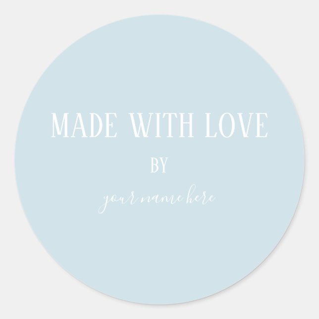 Produit Artisanal  Étiquette Bébé Bleu Simple Tend (Devant)