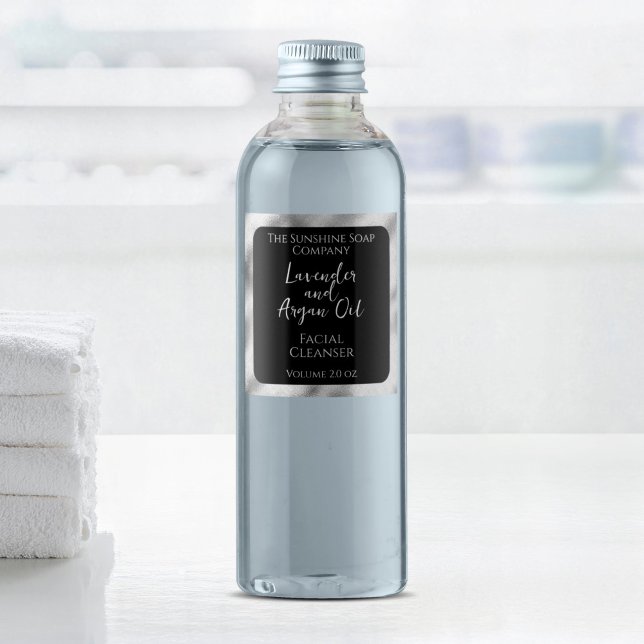 produit cosmétique imperméable étiquette noir & ar (Créateur téléchargé)