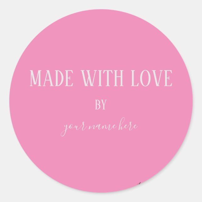 Produit Fait Main  Étiquette Rose Tendance Simple (Devant)