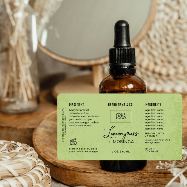 Produit personnalisable Étiquette verte citron (Créateur téléchargé)