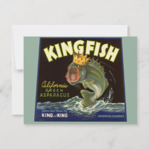 Produit vintage Can Étiquette Art, Kingfish Aspara