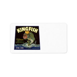 Produit vintage Can Étiquette Art, Kingfish Aspara