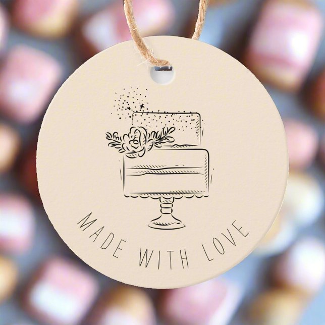 Produits de cuisson minimaux Gâteau Étiquettes ros (Créateur téléchargé)