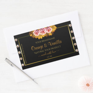 Produits en or noir Étiquette Orange rose Roses Bi