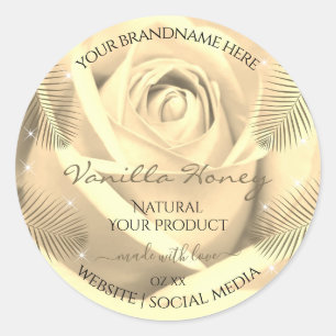 Produits Floraux Étiquettes Crème Beige Rose Palm 