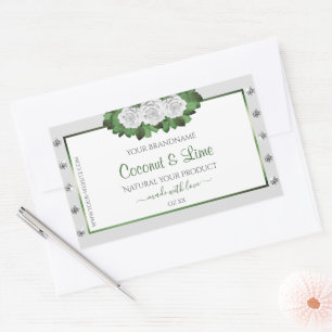 Produits gris clair Étiquettes Vert Blanc Roses Bi