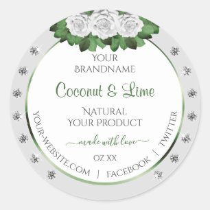 Produits gris clair Étiquettes Vert Blanc Roses Bi