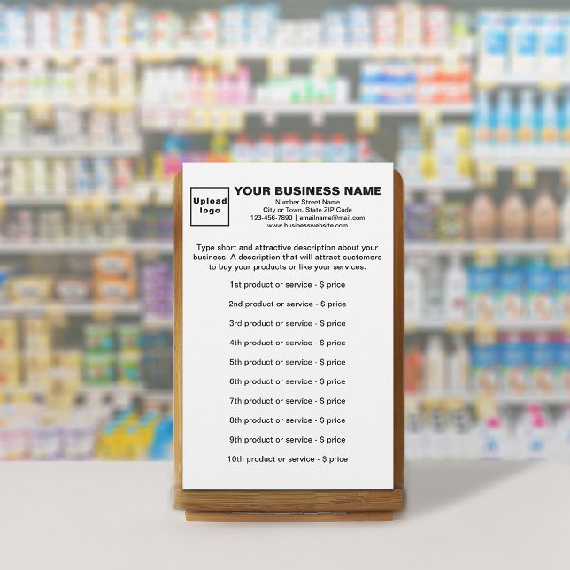 Produits ou services d'affaires sur la papeterie b (Your business products or services on white stationery.)