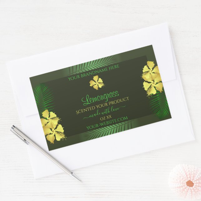 Produits verts forestiers Étiquette Fleurs hawaïen (Enveloppe)