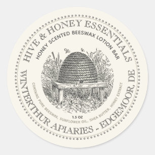 Produits vintages Skep Hive Étiquette Apiaire
