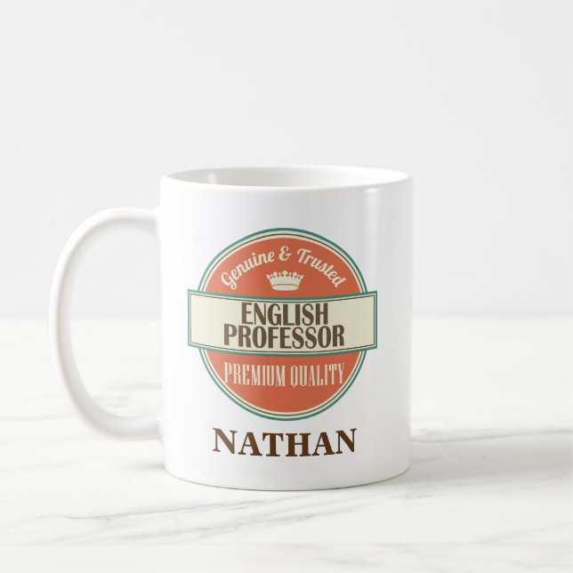 Professeur anglais Personalized Office Mug Gift (Gauche)