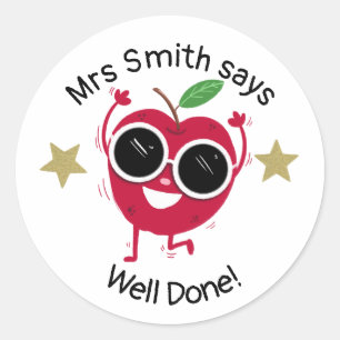 Professeur bien fait ! Autocollant rond classique 