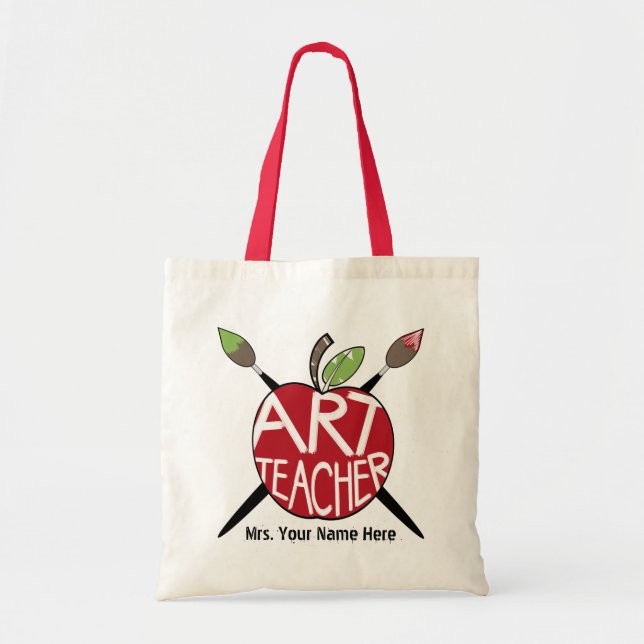 Professeur d'art Apple et sac peints de pinceaux (Devant)