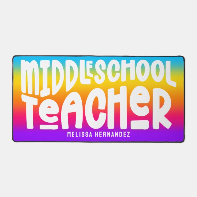 Professeur de collège Texte Design Rainbow Ombre (Recto)