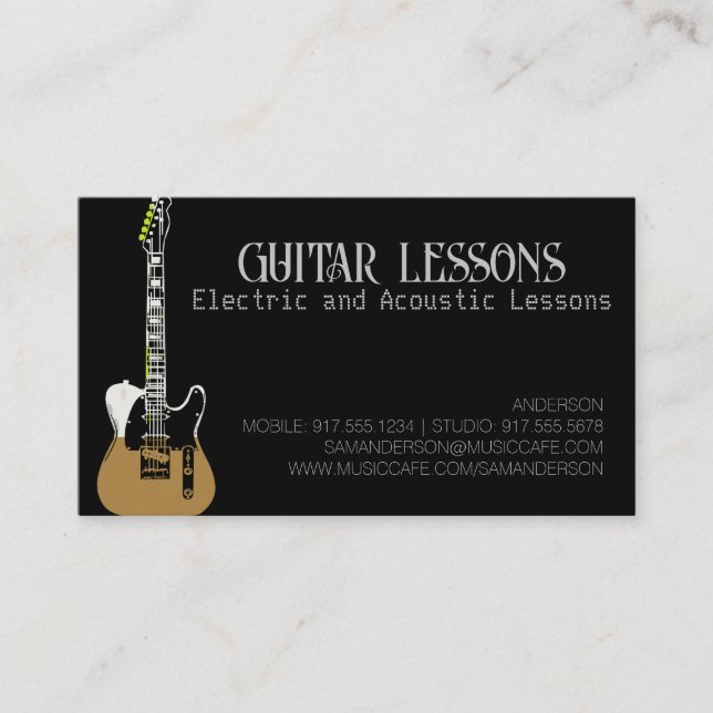 Professeur de guitare | Appel de leçons électrique (Devant)