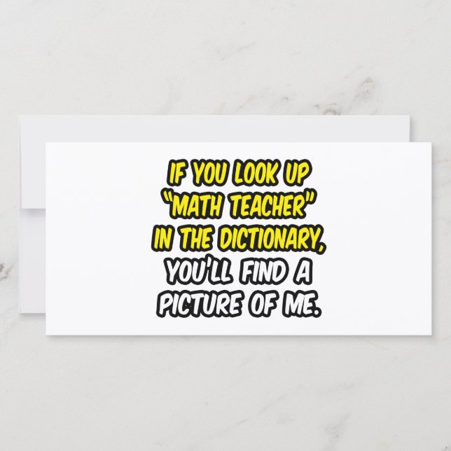 Professeur De Maths Dans Le Dictionnaire...Mon Ima (Devant)