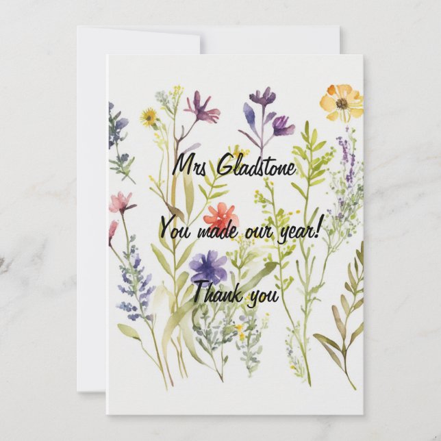 Professeur de Merci Vous avez fait notre année. Te (Devant)