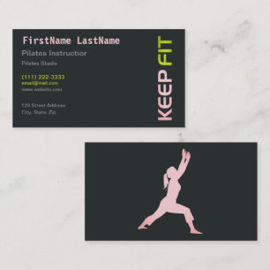 Professeur de Pilates Fitness sur carte de visite 