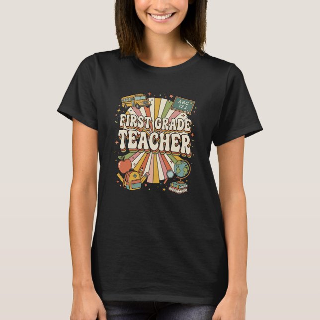 Professeur de première année T-Shirt rétro soleil  (Devant)