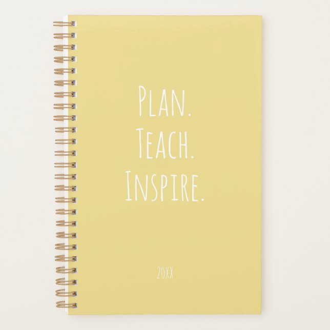 Professeur de script motivant jaune pastel joyeux (Devant)