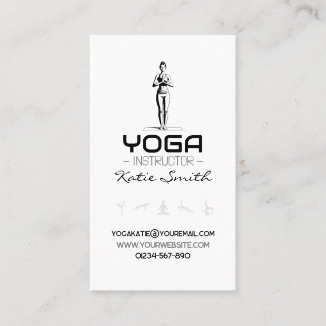 Professeur de yoga / Carte de visite instructeur (Devant)