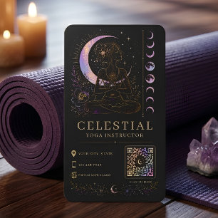 Professeur de Yoga Céleste Carte de Visite Luxe No