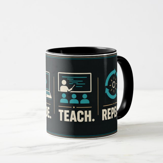 Professeur d'informatique Mug Manger Code Enseigne (Devant droit)