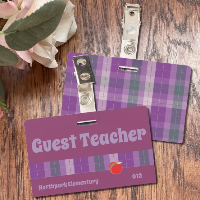 Professeur invité k-12 école badge violet (Créateur téléchargé)