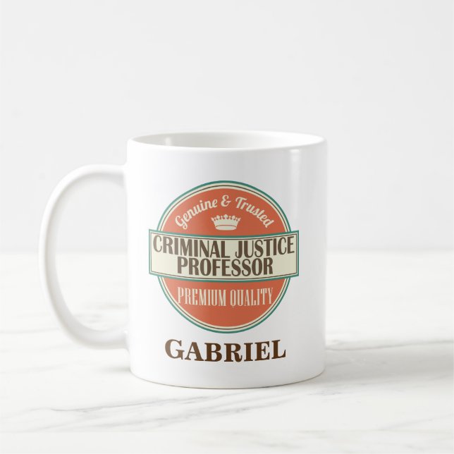 Professeur Mug Gift de justice pénale (Gauche)