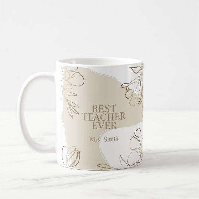 Professeur personnalisé Floral Mug (Gauche)