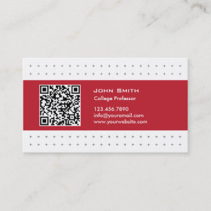 Professeur rouge carte de visite d'étiquette de