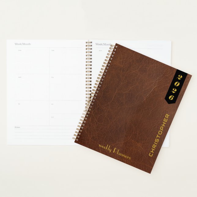 Professional Script on Brown Leather Pattern (Devant avec enveloppe)