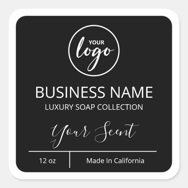 Professionnel Ajouter Logo Black Soap Étiquettes d (Devant)