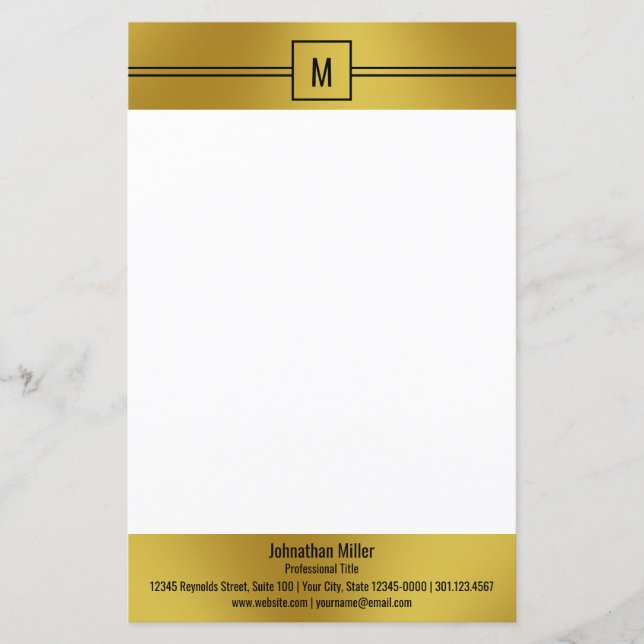 Professionnel Blanc Noir Monogramme (Devant)