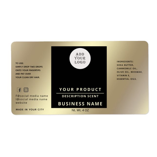 Professionnel chic simple logo étiquette produit o (Devant)