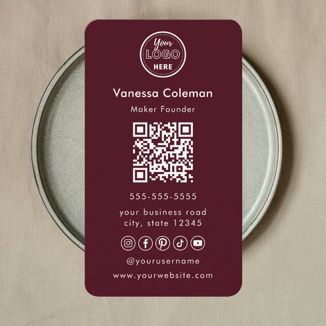 Professionnel minimaliste Carte de visite Bourgogn (Créateur téléchargé)