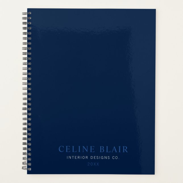 Professionnel Minimaliste Elegant Marine Bleu (Devant)