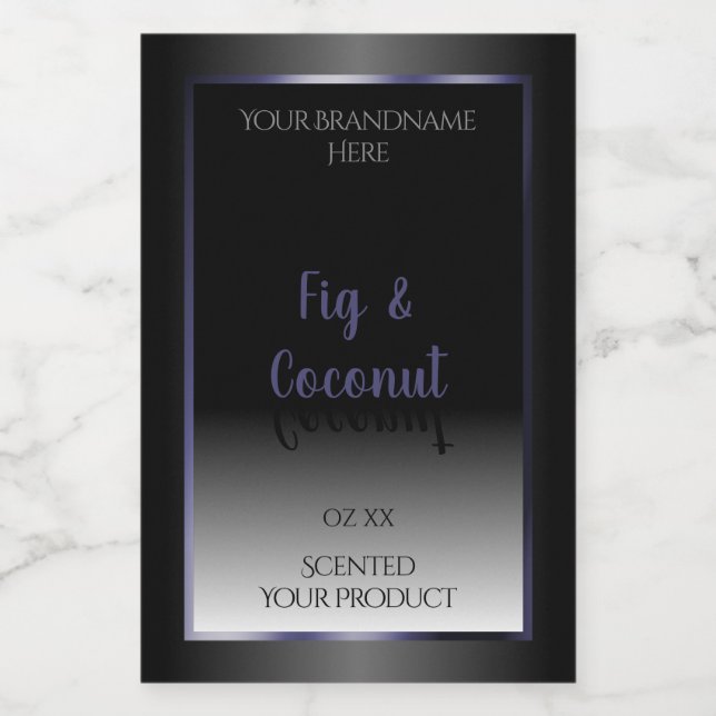 Professionnel noir blanc Produit Étiquette bleu ca (Étiquettes simples)