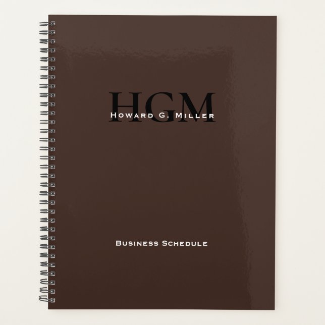 Professionnel Simple Brown Noir 3 Lettre Monogramm (Devant)